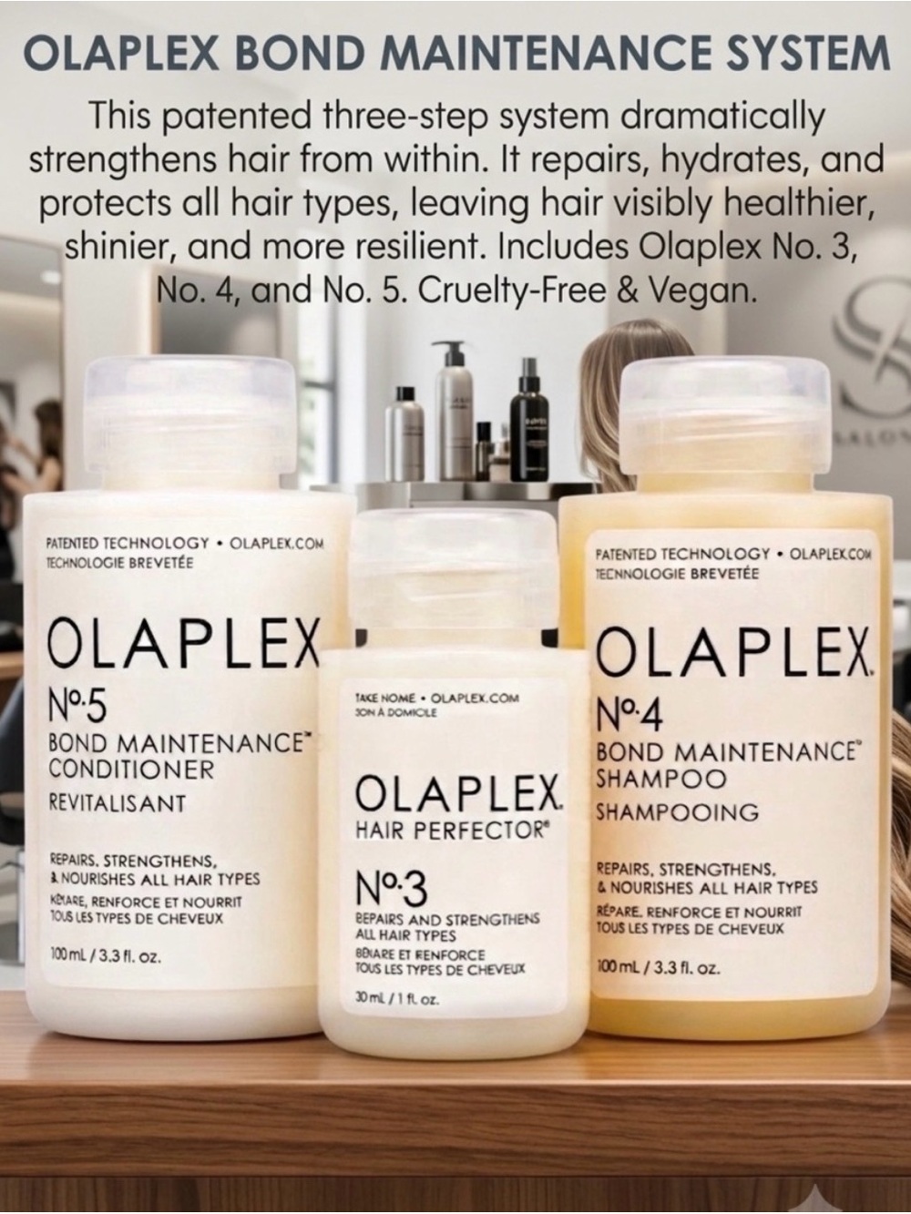 OLAPLEX No.3 No.4 No.5 White & Cream Hair Repair System